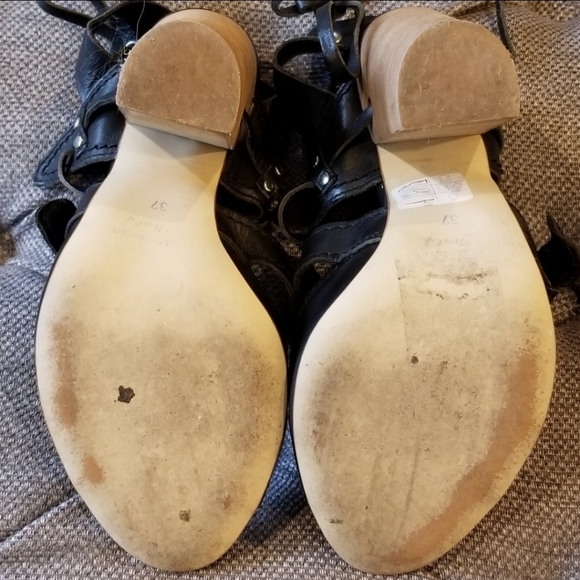 Browns Black Up Heeled Sandals - Picture 6 of 8